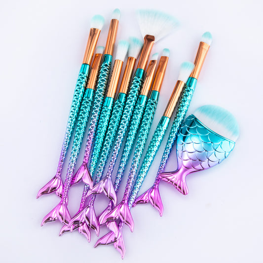 11 Pcs Mermaid Makeup Brushes Kit
