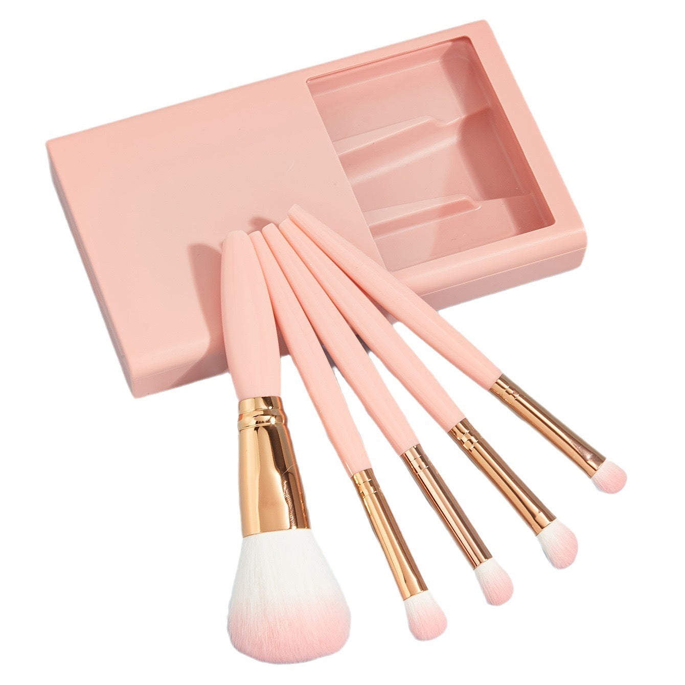 5 Pcs Makeup Brushes With Mirror
