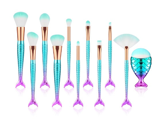 11 Pcs Mermaid Makeup Brushes Kit
